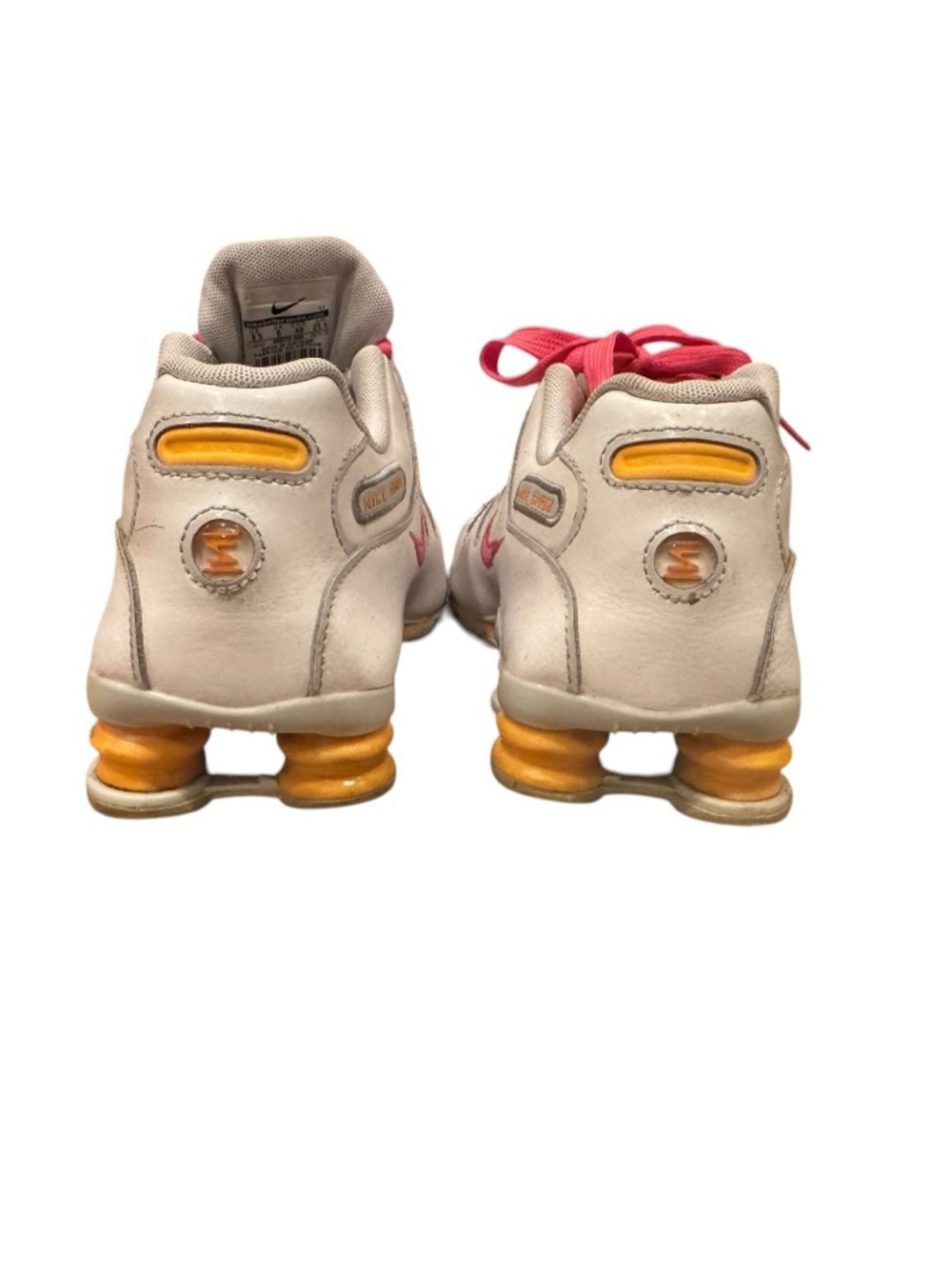Nike Shox NZ Women’s White Leather Y2K Orange and Pink Lace Up Size 8.5 Sneakers - Picture 7 of 10